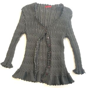 Seduction Dark Green Knit Cardigan Top